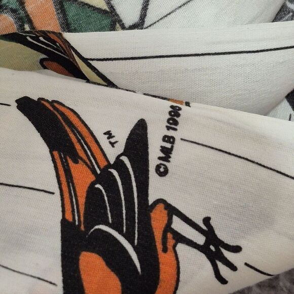 Vtg 1996 Bibb MLB Baltimore Orioles Baseball Fitted Flat Sheets Twin USA Made - Picture 4 of 7